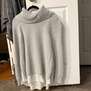 LOFT Light Gray Cowl Neck Sweater